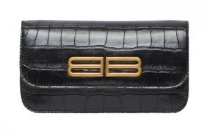 Женский кошелек на цепочке Gossip черный Balenciaga