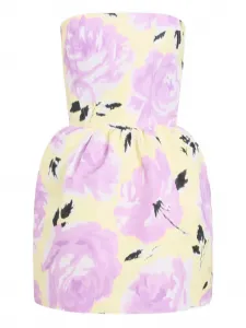 Платье мини с цветочным принтом Patou, желтый