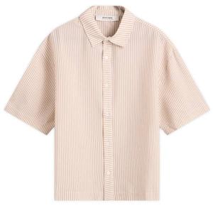 Полосатая рубашка из пике для отпуска About:Blank, коричневый и белый