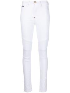 Philipp Plein джинсы Biker с завышенной талией, белый
