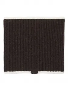 Шарф в рубчик с контрастной отделкой Sandro, коричневый