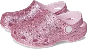 Детские кроксы Crocs Classic с блестками, розовый