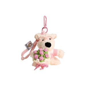 MDH Очаровательный брелок в виде букета с парными куклами West Highland White Terrier плюшевый кулон высота 12см