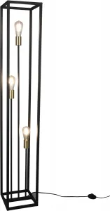 TRIO Leuchten Торшер "VITO", 3 лампочки, лампочка E27 | без лампы, высота 153 см, ножной переключатель, латунная втулка Рост: 153 см, черный