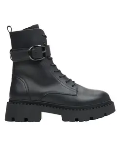 Кожаные ботильоны на платформе Estro, черный