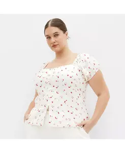 Топ с принтом Daydreamer размера Plus CITY CHIC, белый