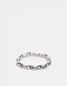 Водонепроницаемое кольцо из витой веревки из нержавеющей стали серебристого цвета Asos Design