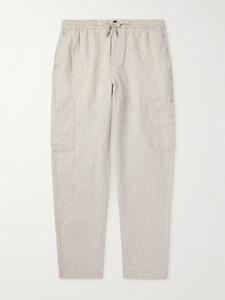 Зауженные льняные брюки-карго с завязками MR P., бежевый