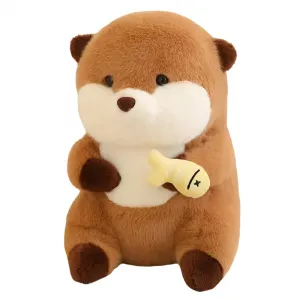 Плюшевая кукла капибара для любителей рыбалки, головная повязка, цилиндр, высота 30 см AORUNJU