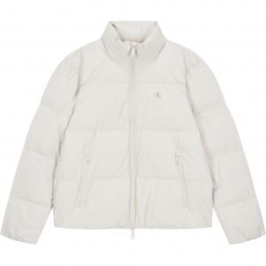 Calvin Klein Мужская пуховая куртка, розовый, белый цвет, воротник-стойка, умеренный размер