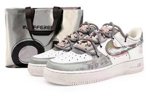 Nike Кроссовки Air Force 1 EIGHT% № 9 с термо-износостойким покрытием, низкие, для скейтбординга, унисекс, красные, серые