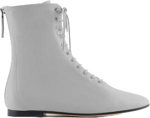 Женские кожаные ботильоны на шнуровке с застежкой сзади, плоские ботинки для повседневной носки OAKUMSAS, Grey