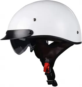 Мотоциклетный полушлем, шлем-накладка на голову, шлем-полуоболочка для мотоцикла, шлем для реактивного мотоцикла, шлем для скутера, шлем для скутера, ретро-полушлем для мотоцикла Harley с встроенным визором для круизера, чоппера и байкера MTTKTTBD, b