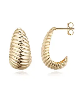 Серьги-Куполы с полосатым дизайном Macy'S, gold