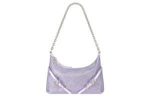 Вояж С стразами атласная сумка через плечо женская фиолетовая Givenchy