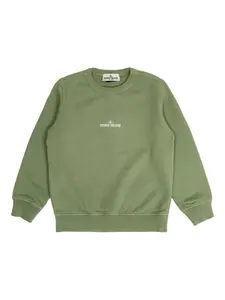 Толстовка с логотипом Stone Island Junior, зеленый