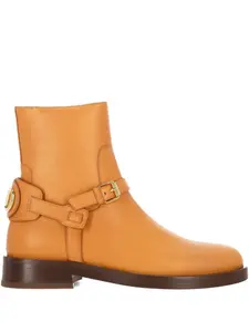 Кожаные ботинки с пряжками VALENTINO GARAVANI, коричневый