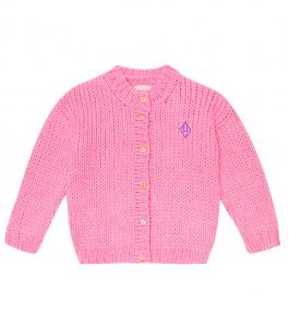 Однотонный кардиган из шерсти тукана и мохера The Animals Observatory, Pink_Logo