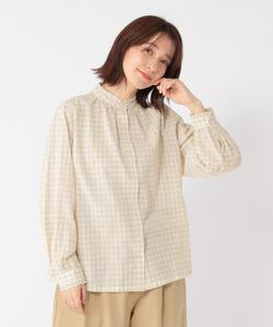 Блузка с воротником из тонкой марли и оборками Studio Clip, цвет Yellow Check 01