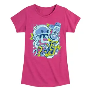 Футболка с медузой и Ramune для девочек 7-16 лет Licensed Character, цвет heather pink