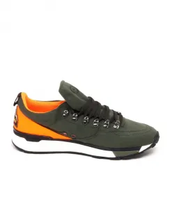 Зелено-Оранжевые туфли из ткани Barracuda, зеленый