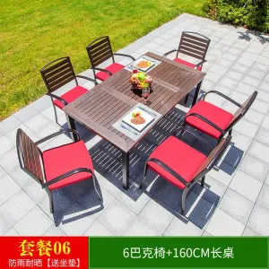 Комплект садовой мебели Green Water: 6 стульев Bucks, стол прямоугольный, 160 см, (№06)