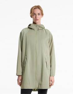 Суперлегкая, водонепроницаемая, компактная длинная куртка OYSHO цвета светло-хаки, 10k