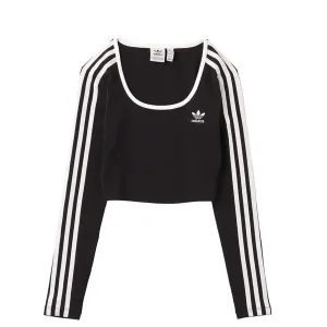 Adidas Originals Adidas женская Adicolor 3 Stripes лонгслив кроп топ Black