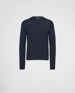 Кашемировый свитер с круглым вырезом Prada, синий