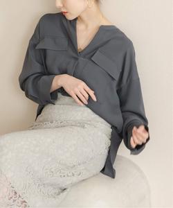 Рубашка с драпировкой для работы Noble, цвет Gray