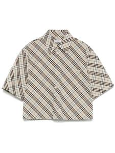 Рубашка Burberry в клетку, нейтральный
