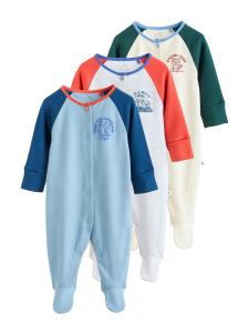 Пижама Next, светло-бежевый/небесно-голубой/светло-серый