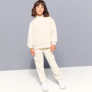 Теплый спортивный худи с капюшоном для девочки Boomerang, белый