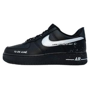 Nike Кроссовки для скейтбординга Air Force 1 с противоскользящим износостойким верхом, унисекс, черные, белые, серебристые