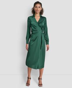 Женское платье-миди с длинными рукавами и запахом DKNY, Pine Grove