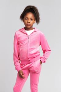 Худи кремового цвета украшенное стразами и застегивающееся на молнию Juicy Couture, розовый