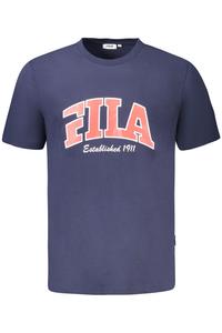 Мужская футболка Fila хлопковая с контрастным принтом, синий