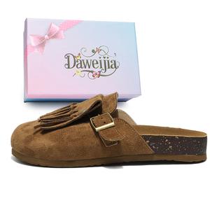 Домашние тапочки Dawei's House с бахромой, устойчивые к истиранию, с закрытым носком, женские, желтые, цвет Yellow