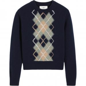 Ami Paris вязаный джемпер с узором аргайл AMIPARIS, синий