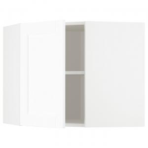Угловой настенный шкаф с полками, отделка под белое дерево Enköping, 68x60 см. IKEA Metod