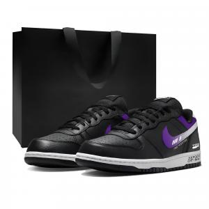 Nike Большие термоамортизирующие износостойкие низкие кроссовки для скейтбординга Unisex черные фиолетовые