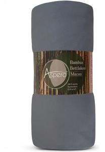 Тёмно-серое бамбуковое натяжное постельное бельё macau Aspero