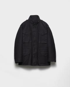 Пуховик из хлопка средней плотности Prada, черный