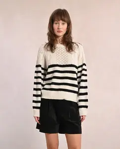 Женский джемпер с длинным рукавом в полоску Molly Bracken, черный