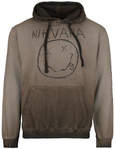 Толстовка с капюшоном Nirvana Smiley Logo, коричневый