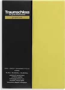 Простыня на подгонке Premium Fine Jersey 90-120 x 200-220 см, мох 165 г/м², 95 % чесаный хлопок Mako, 5 % эластан Traumschloss