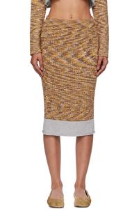 Юбка миди из переработанных материалов Baserange, коричневый