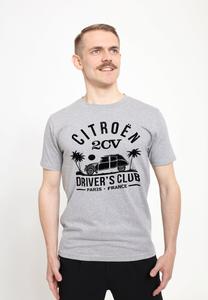Футболка с принтом CITROEN 2CV DRIVER S CLUB BEACH Henry Tiger, цвет Heather Grey