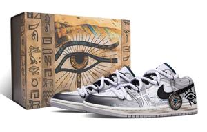 Jordan Баскетбольные кроссовки Air 1, износостойкие, винтажные, низкие, мужские, серо-белые