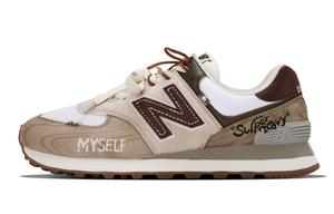 NB 574 амортизация устойчивость к истиранию водонепроницаемые и дышащие поддержка низкие кроссовки для женщин New Balance, Latte коричневый